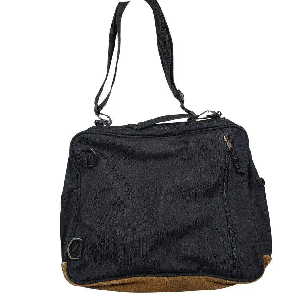 Vintage Y2K Arizona Jean Company Messenger Bag Unisex Large Black Brown Workwear